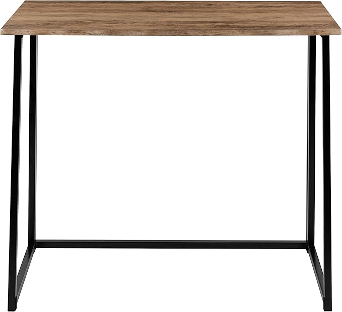 EMMA + OLIVER Small 36 Rustic Natural Home Office Folding Computer Desk - Laptop Desk