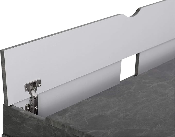 Calico Designs 51252 Alcove Modern Large Split Drawer in White/Cement Gray Desk with Storage