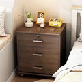 Mobile 3-Drawer File Cabinet White/Black Filing Cabinet with Lock Wood Vertical Filing Storage Cabinet Office Home 14.5x13.4x23.2IN Under Desk File Cabinet Legal/Letter File Folders(Black Walnut)
