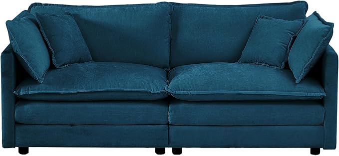 GNIXUU Upholstered Living Room Furniture Sets Inclued 2 Pieces loveseat Sofa Modern Chenille Deep Seat Couch Set for Living Room and Bedroom(2+2 seat Blue)