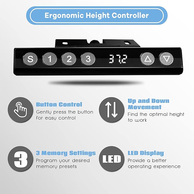 Tangkula Dual Motor Electric Standing Desk Frame Height &amp Width Adjustable Motorized Sit Stand Desk Base Ergonomic Standing Up Workstation w/Memory Controller