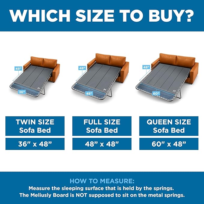 Meliusly Heavy Duty Sleeper Sofa Support Board (36x48 - Twin Size) Reinforced Wood Sofa Bed Support Pull Out Couch Mattress Board Sleeper Bar Shield SleeperSaver