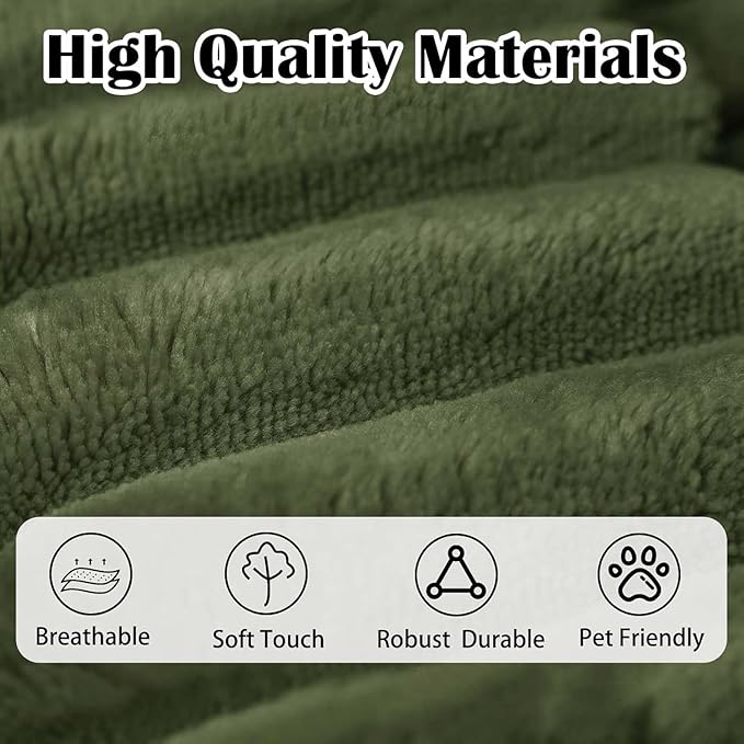 71 Cloud Boneless Loveseat Sofa Couch Bean Bag 3-Seater Couch with Memory Foam Corduroy Comfy Floor Sofa Deep Seat for Living Room Bedroom Apartment No Assembly (Green)