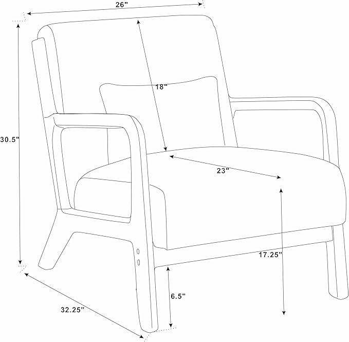 Modern Accent ChairsWaiting Room Chairs with Solid Wood Frame &amp Soft CushionArm Chair with Accent Pillows for Living Room BalconyBedroom (Beige)