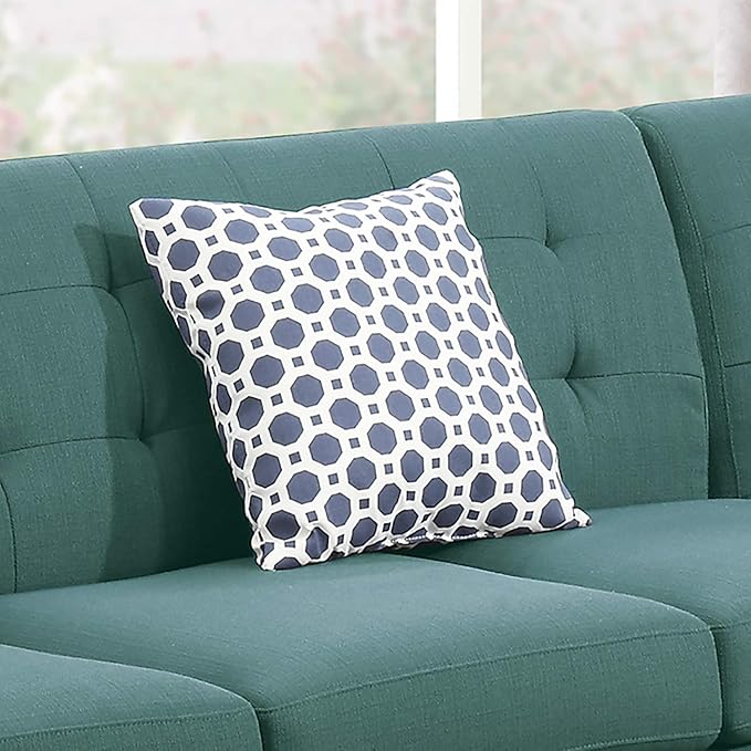Poundex Bobkona Belinda Linen-Like Polyfabric SECTIONAL in Laguna