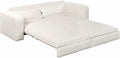 KEIKI 93 King Size Sleeper Sofa Bed Pull Out Sofa Bed 3 in 1 Convertible Sleeper Sofa 3 Seat Teddy Couch with 2 Lumbar Pillows for Living Room Apartment Office Studies Beige