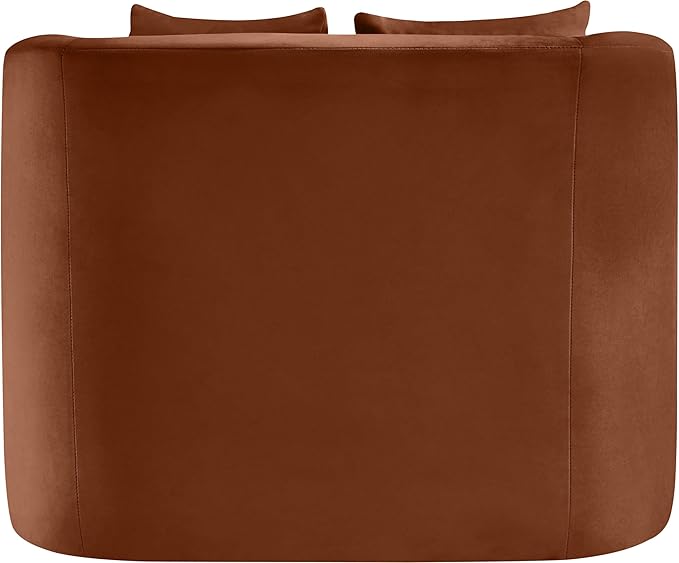 Meridian Furniture 699Cognac-C Alder Collection Modern | Contemporary Chair with Ultra Luxe Cognac Velvet 460 GSM Velvet Solid Wood Frame 38 W x 36 D x 30 H Cognac