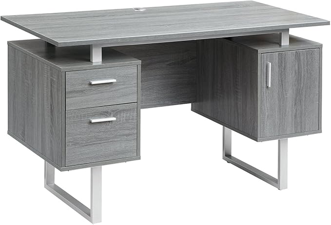 Techni Mobili Modern Office Desk with Storage Gray