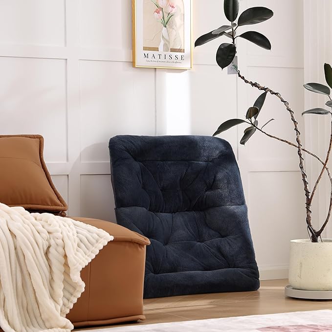 Comfy Folded Chair Soft Faux Fur Oversized Folding Chair Flexible Lazy Chair for Kids Girls Teens Adults Metal Frame Moon Chair for Dorm Rooms Bedroom Living Room