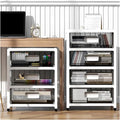 Rolling Filing Cabinet Desk Shelf Under Desk Storage Cabinet Movable Bookshelf Floor File Cart Snack Storage Box Mobile File Cabinets(44.5cm)