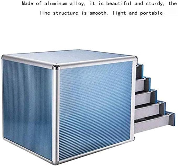 vase File Storage Cabinet Flat File Cabinets Flat 5 Drawer Lockable Data File Storage Cabinet - Aluminum Alloy - Blue 30x36x30.5cm Home Office Furniture File Box