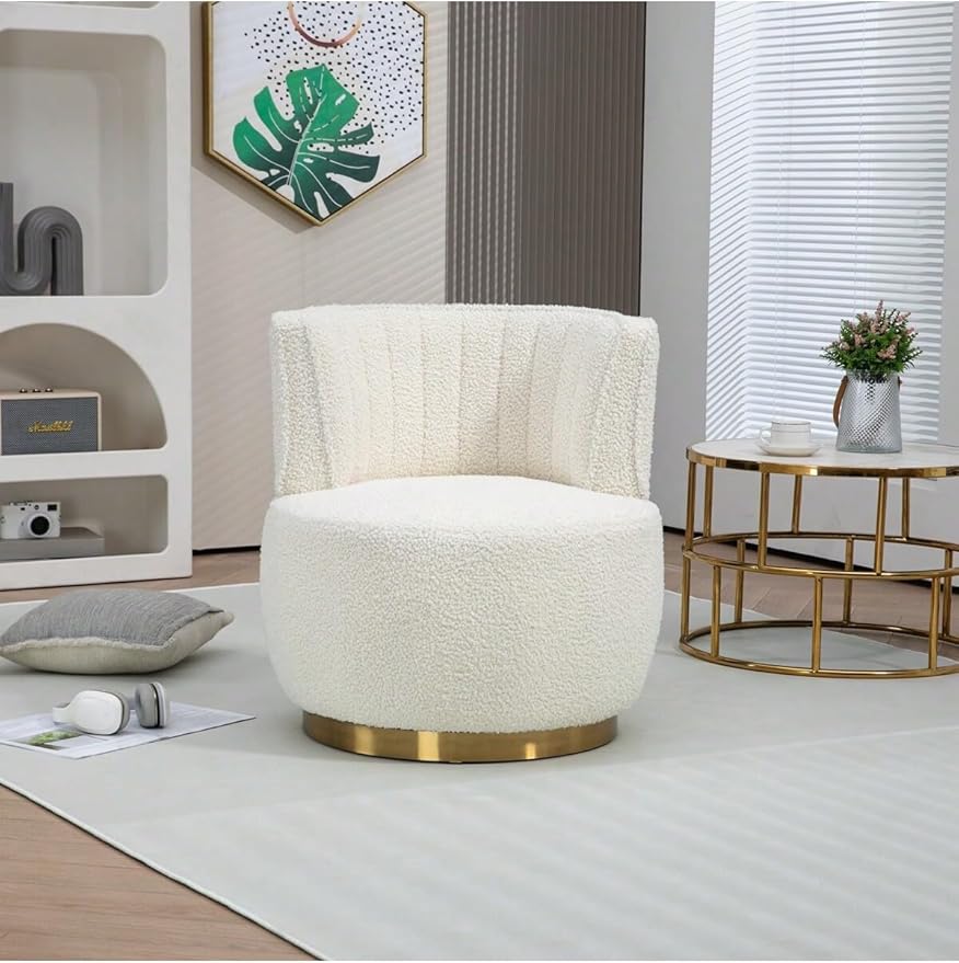 KINFFICT Velvet Swivel Accent Barrel Chair Set of 2 Mid Century Modern Arm Chair 360° Swivel Club Chairs Upholstered Comfy Single Sofa Chair Cozy Leisure Chair for Living Room Bedroom Lounge Hotel