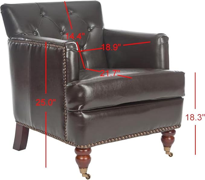 Safavieh Hudson Collection Mario Brown Leather Club Chair