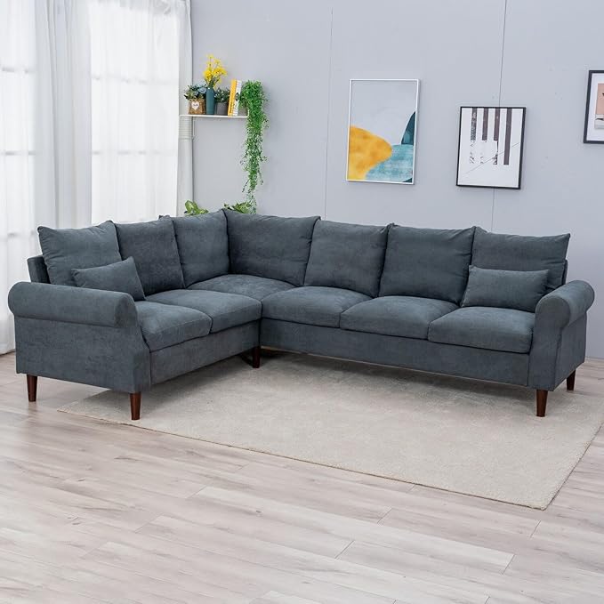 Panana 6 Seater Corner Sofa Modern Classic Design L shaped Couch Settee for Living Room