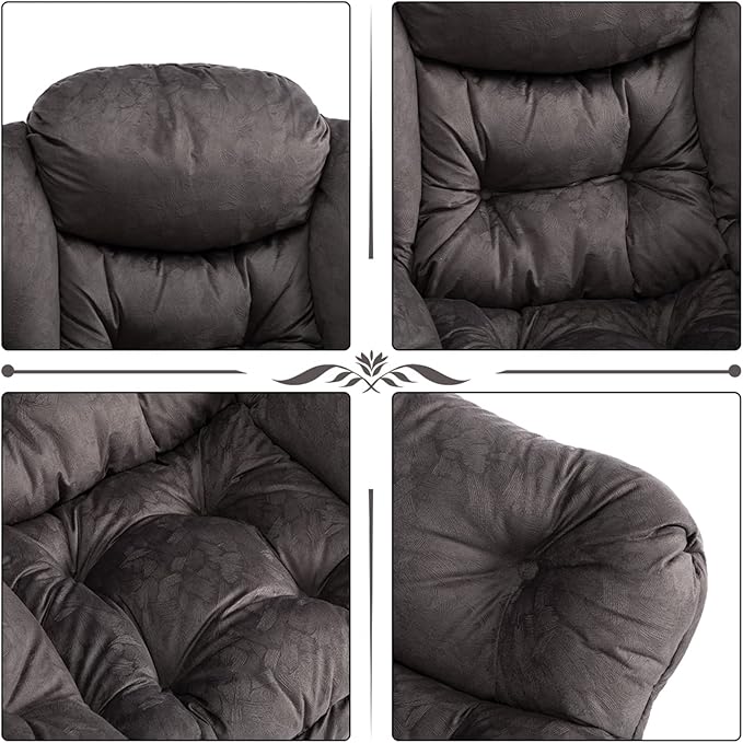 HollyHOME Lazy Chair with Armrest and Side Pocket Comfy Accent Lounge ChairLeisure Sofa Armchair for Living Room Bedroom Dorm or Small Spaces Oversized Reading Sofa ChairTextured Charcoal Gray