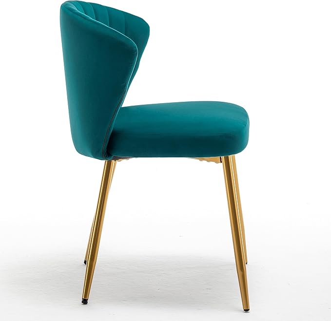 Modern Velvet Accent Chair for Living Room Bedroom Entryway or Small Spaces with Channel-Tufted Design Comfortable and Trendy Armless Seat Greenish Blue