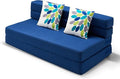 ARTPLAN Convertible Folding Sofa Bed High-Density Memory Foam Sofa with a Fluffy Pillow Modern Futon Floor Couch Guest Twin Bed for Living Room/Dorm/Guest Use/Home Office/ApartmentDark Blue