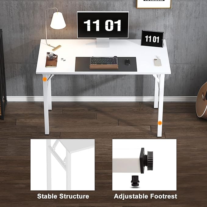 Need 55 inches Computer Desk Office Desk Folding Table with BIFMA Certification Computer Table WorkstationWhite AC5DW-140