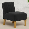 Gaussen Armless Accent Chairs for Living Room Modern Slipper Chair Living Room Chairs with Solid Wood Legs Makeup Vanity Chair Fabric Comfy Upholstered Arm Chair Accent Chair Side ChairNero