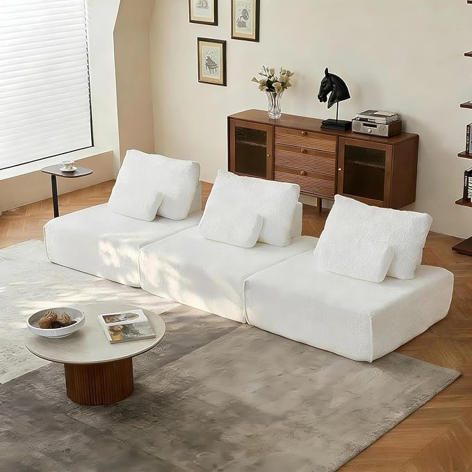 Modular Cloud Sectional Couch – L-Shaped Sofa with Chaise &amp Deep Memory Foam Seat No Assembly Required for Apartments Living Room Office &amp Small Spaces (3PCS) | Modular combination