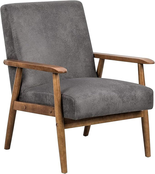 Barlow Modern Vintage Open-Framed Arm Living Room Chair 30.5 Fossil Grey