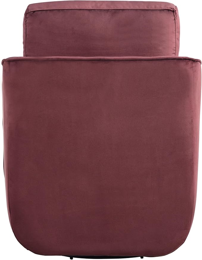 Studio Living® Lydia 35.3 Swivel Accent Chair Modern Boho Fully Assembled Pocket Coil Comfort Round Swivel Base Leg Soft Velvet Fabric Plum