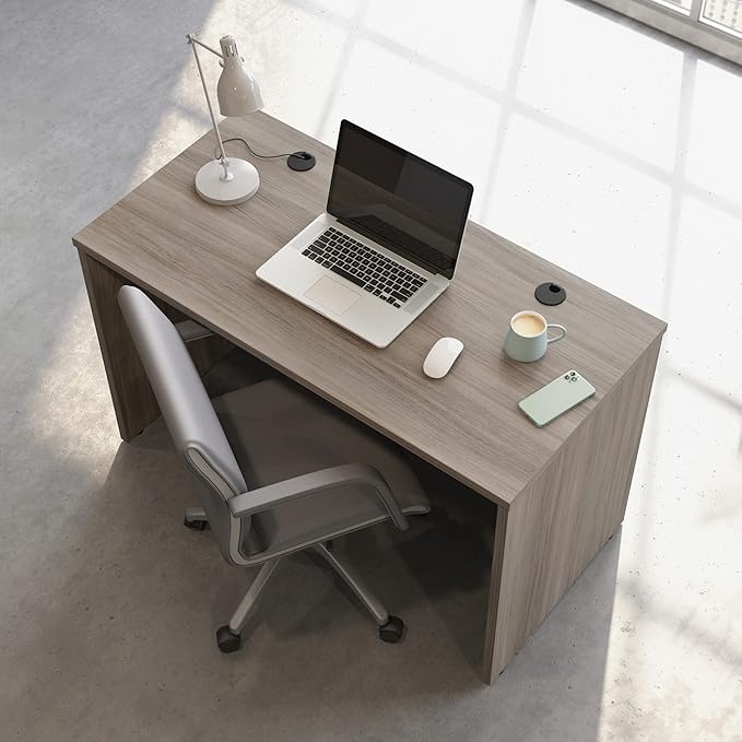 OfficeWorks by Sauder Affirm 48x24 Desk Shell/cred/Return Hudson Elm Finish