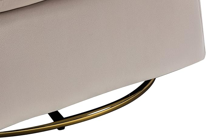 HULALA HOME Swivel Accent Chair with Gold Metal Base Set of 2 Contemporary Velvet Curved Swivel Barrel Chair Upholstered Club Armchair Leisure Single Sofa for Living Room Nursery Bedroom(TAN)