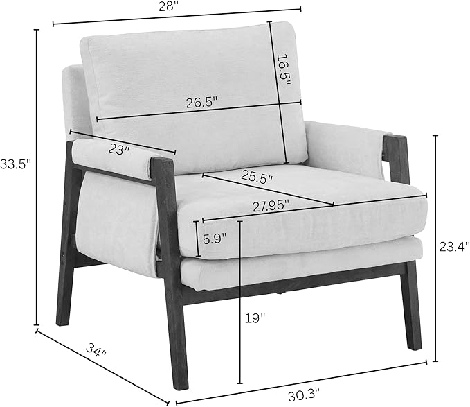 Roundhill Furniture Kelly Mid-Century Modern Accent Armchair Gray