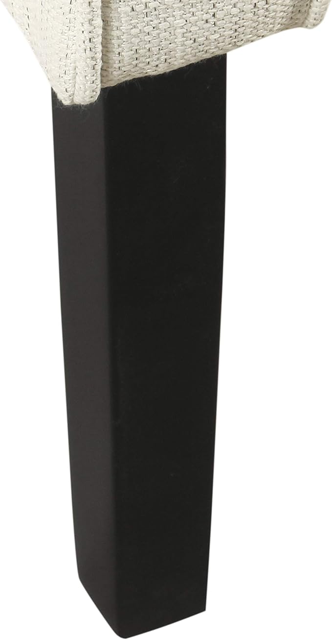 HomePop Barrel Shaped Accent ChairArm Rest White and Black