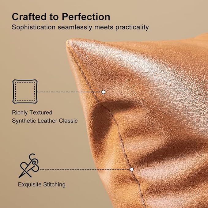 homary Brown Leather Accent Chair for Living Room Modern Armchair with Metal Frame Padded Arms Side Pockets &amp Soft Supportive Cushion Comfortable Reading Chair for Bedroom or Office