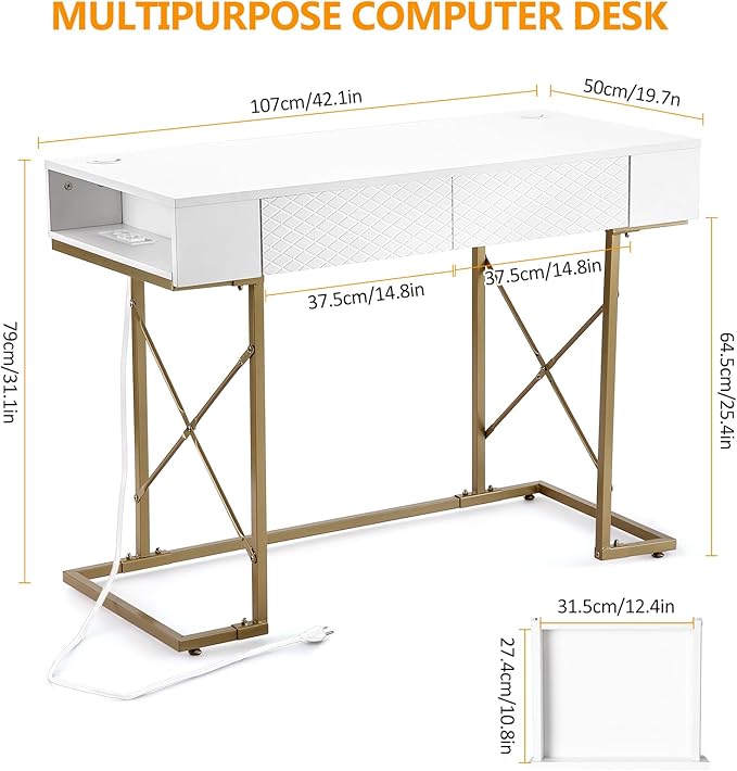 MW-White Home Office Desk