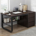 Computer Table Computer Desk with Storage 39.5 Contemporary Office Study Desk with Metal Bracket Home Office Desk for Bedroom Study Office