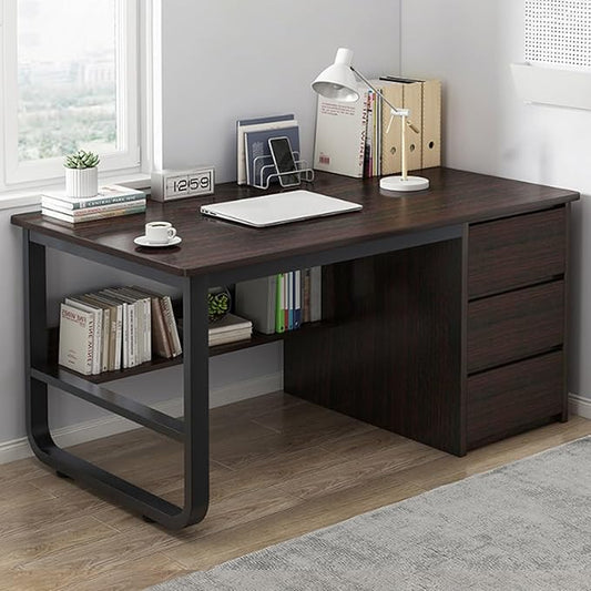 Computer Table Computer Desk with Storage 39.5 Contemporary Office Study Desk with Metal Bracket Home Office Desk for Bedroom Study Office