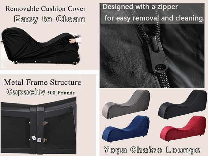 KORZEY Ergonomic Sofa Couch for Stretching Relaxation Exercise with Padded Sponge Removable &amp Washable Non-Slip Bottom Chair for Bedroom Living Room (Grey)
