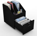 Mobile File Cabinet with LockUnder Desk Rolling File Cabinets for Home OfficeWood Filing Cabinet (Black)