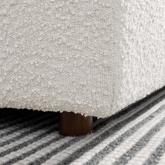 Modway Modular Sofa Commix Down-Filled Overstuffed Boucle Sectional Sofa Armless Chair in Ivory