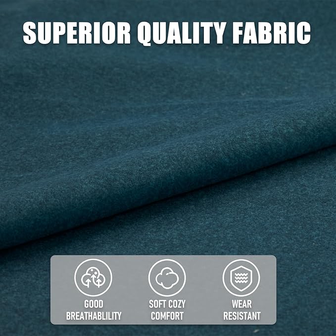 3 in 1 Sleeper Chair Bed Foldable Convertible Chair with Thickened Cushion and Sponge OTE Chenille Fabric Adjustable Backrest Upholstered Accent Sofa for Apartment/Bedroom/Office - Peacock Blue