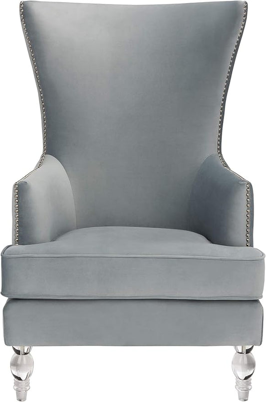 Safavieh Couture Geode Modern Light Silver Wingback Chair