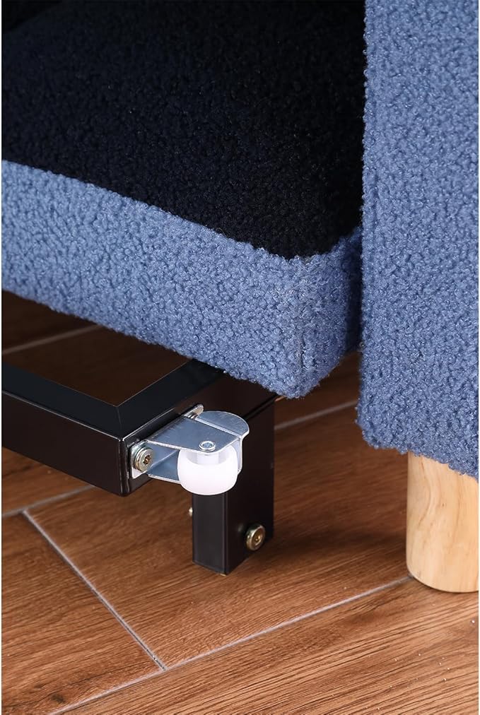 3-in-1 Convertible Chair Bed Teddy Fabric Multi-Functional Single Armchair Sofa Bed with Adjustable Backrest Pull Out Sleeper Chair
