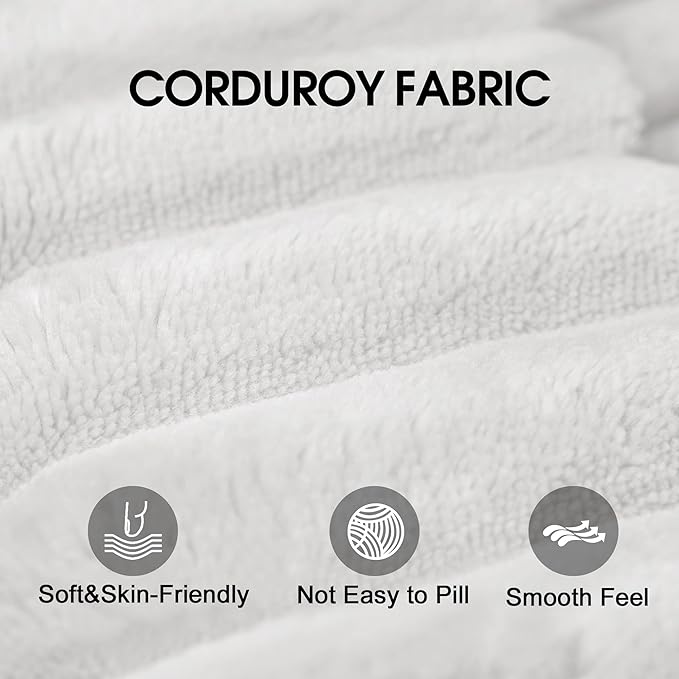 37 Plush Corduroy Ottoman Upholstered Cloud Ottoman for Modular Sectional Couch No Assembly Required Compressed Memory Foam Ideal for Living Room Bedroom and More