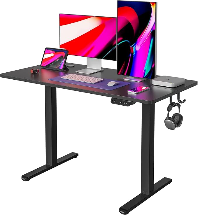 FEZIBO 48x24 Electric Height Adjustable Standing Desk Ergonomic Sit-Stand Home Office Workstation Black