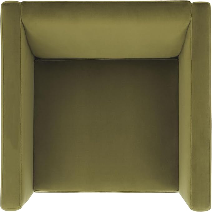 SAFAVIEH Home Collection Gisle Modern Olive Green Velvet Accent Chair (Fully Assembled)