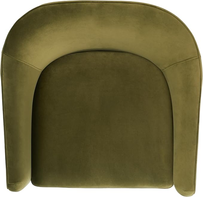 SAFAVIEH Couture Collection Londyn Mid-Century Modern Olive Green Velvet Upholstered Accent Chair (Fully Assembled)