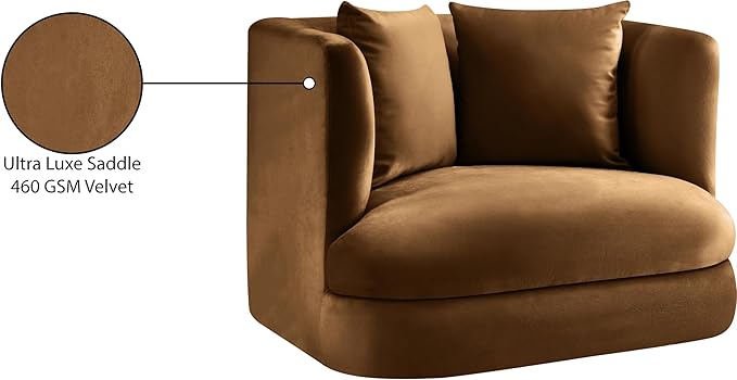 Meridian Furniture Alder Saddle Velvet Accent Chair