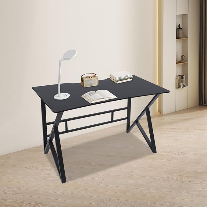 Computer Desk Home Office Writing Desk Gaming Desk with Large Work Surface Ergonomic Student Study Desk Laptop Table Modern Wood and Metal Study Table Workstation (47.24 * 23.62in)