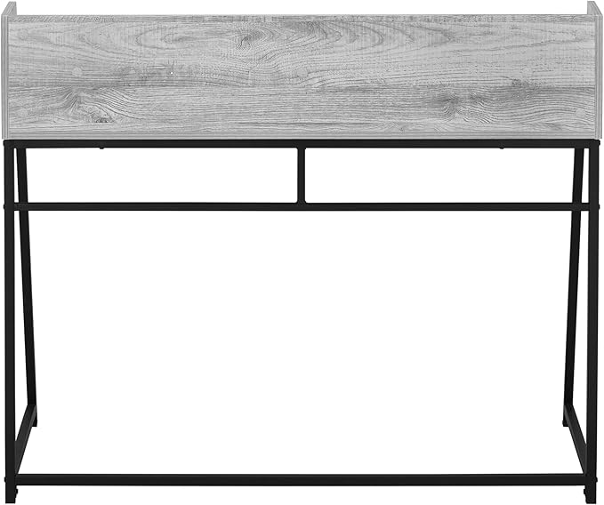 Computer Desk Home Office Laptop Storage Shelves 48 l Work Grey Laminate Black Metal Contemporary Modern CD869