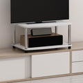 Furinno Turn-N-Tube Printer Stand with Storage 2-Tier Printer Table Under Desk Printer Stand for CPU Office Supplies Home Office White Oak