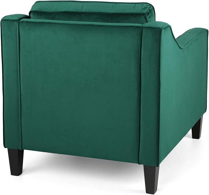 Christopher Knight Home Rachel Contemporary Velvet Club Chair Green Dark Brown