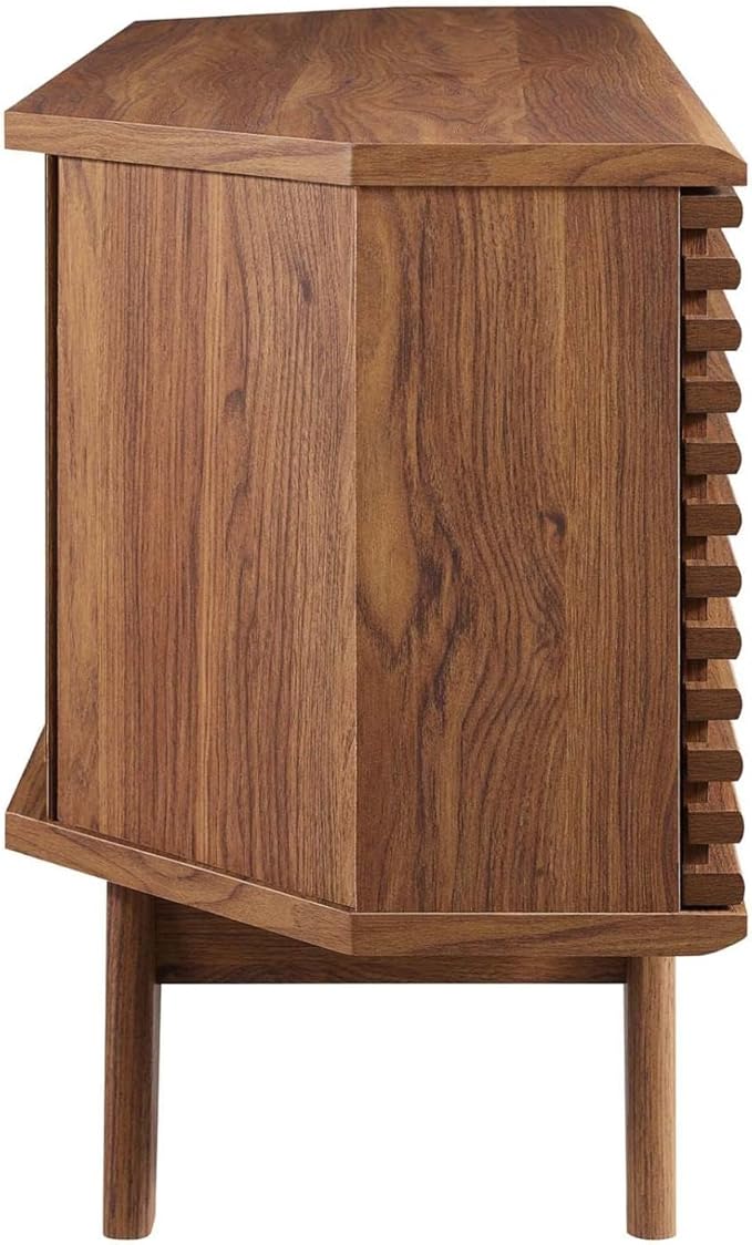 Modway Render Mid-Century Modern Low Profile Corner Media TV Stand in Wal 15 x 46 x 23